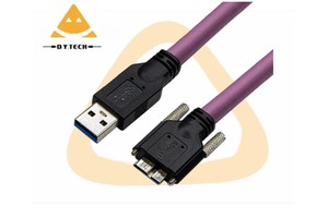 Industrial Link Digital Camera Micro USB Screw Mount USB 3.0 to Micro-B High Flex Data Cable for Industrial Camera