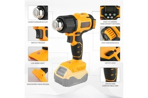 For Rechargeable DEWT Lithium Heat Gun, 350-550℃, 100-200L/min Air Volume, 36min Runtime for DIY Crafts & Vinyl Wrapping