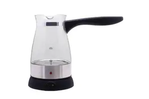 800W Transparent Glass Electric Coffee Pot 250ml Greek Coffee Maker Food Grade Milk Heater Anti-overflow Protection for Home