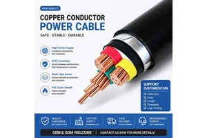 0.6/1kV YJV22 5 Core Power Cable High Purity Copper XLPE Insulation Steel Tape Armored STA Underground Electric Cable