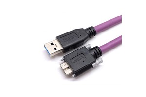 Industrial Camera Data Cable USB3.0 to Micro B with Lock High Flexible Drag Chain Connection Cable