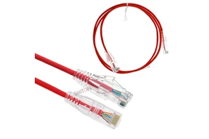 OEM Ultra Slim UTP CAT6A Patch Cables Unshielded Network Cable 28AWG 10Gb PVC LSZH Ethernet Transparent Boot RJ45 Patch Cord 1m