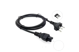 2 Meters TJ-052 Bipolar Industrial Equipment Power Cord with 10A Plug Extension IP20 Rated PVC Material 2-core