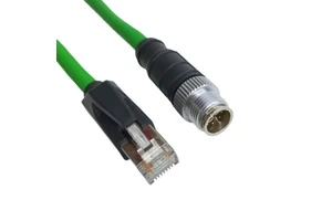 M12 X-Coded RJ45 Ethernet Cable Cat6A Shielded PVC IP67 Waterproof Industrial Cordset 8-Pin Male Machine Vision Automation