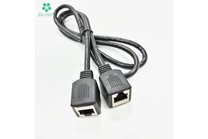 Custom RJ45 Ethernet Lan Female to Female Network Extension Cord Cable Double RJ45 Female Jack Connector Extender Cable