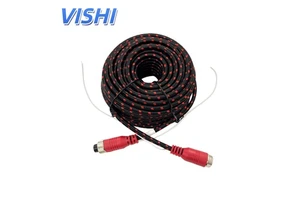 Truck 4-Channel Monitor Aviation Trigger Cable, Reversing Camera Rear View Braided Cable, Trailer Video Connection Cable