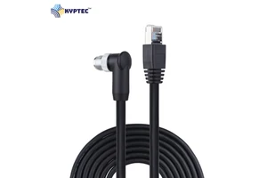 Industrial Camera Cable RJ45 to M12-8P X-Coded Male Right Angle High Speed Data Transmission Cable