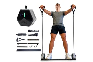 Home Gym Equipment Portable 132 LBS Power Pump Exercise Machine Set Multifunctional Strength Training ABS Material for Home Use