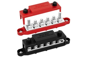 Industrial Bus Bar 275A Car Audio Copper Bus Bars Connectors 6 Way M8 Stud Terminal Block for Car ATV Marine Truck
