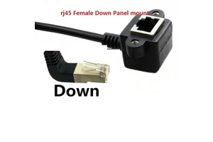 90 Degree Down angle rj45 Female Screw Panel Mount Ethernet LAN Network Extension Cable