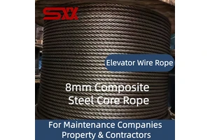 CSC Elevator Wire Rope 8mm 8*19S Composite Steel Core Low Elongation Traction Rope Replacement In Stock