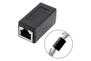 RJ45 Female To CAT6 Network Ethernet LAN Connector Adapter Coupler Black RJ45 Ethernet Cable Join Extension Converter