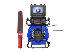 Motewang 9 Inch Display 1080p 7MM Fiberglass Cable 512HZ Positioning Receiver Self Leveling Sewer Pipe Inspection Camera