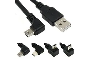 1m 2m 3m 5m 90 Degree L Shape up Down Right Left Angle USB to Mini B 5 Pin USB Data Charger Cable for Camera GPS Hard Drive