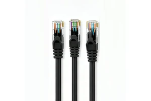 HOTION 26AWG CCA RJ45 Plug Cat6 UTP 8-Conductor Black PVC Jacket Unshielded Indoor Network Cable Patch Cord Ethernet