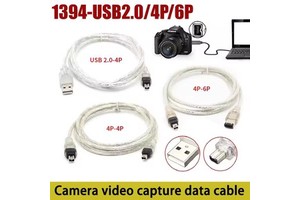 USB 2.0 to 4P Data Cable DV Camera 1394 FireWire 6 to 4/6 to 6 Size 1394IEE Camera Video Capture Data Cable Length Is About 50cm