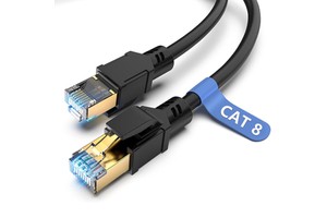 D-Sunty 26AWG CAT8 Rj45 Ethernet Cable CAT8 Bare Copper Conductoe Network Cables 3M PVC Jacket ROHS Patch Cord