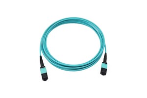 Aqua OM3 MTP MPO Fiber Optic Cable 12 Fibers Female 1m 3.3ft 40GBASE SR4 Multi Mode Data Center Network Jumper