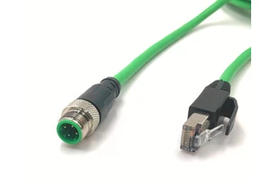M12 to RJ45 Aviation Plug A-D Type Coded 4-Pin 8-Core Shielded Pure Copper TPE Jacket Industrial Camera Sensor Network Cable