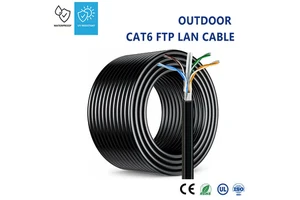 Waterproof Outdoor Direct Burial CAT6 FTP LAN Cable 23AWG Pure Copper 305m 1000ft Bulk Shielded UV Resistant Network Cable