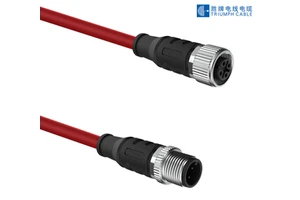OEM Waterproof IP67 M12 Connector Cable 4 Pins CC-LINK BUS Moulded Plug Leads (PVC/PUR) Robotic Sensor Connector Cable