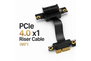 90 Degree Right Angle PCIe 4.0 X1 Extension Cable 16Gbps High Speed Riser Cord Shielded Flexible ITX Vertical Expansion Mount
