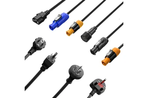 SHEHDS Professional Stage Lighting Power Cable 1m 2m 3m 5m 10m Blue Yellow IEC C13 PowerCon Cord For LED Par Moving Head