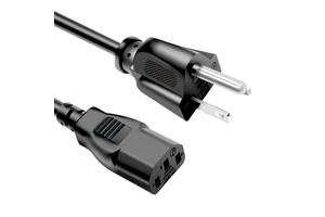 1.8M 18AWG Black Power Cord | NEMA 5-15P to C13/C14 | IEC | US-Cert Oil-Resistant for Industrial Equipment & Lab/CPAP Machines