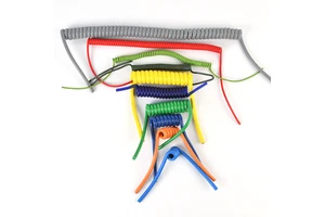 High Flex PUR Spiral Spring Cable, Retractable Coiled Power Wire for Robot & Automation Equipment