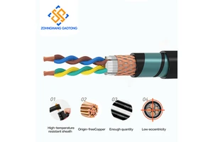 RVVSP 4x0.75mm Stranded PVC Shielded Twisted Pair Cable with Oxygen-free Copper for RS485 Profibus CAN Bus Control Signal
