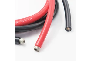 Custom Battery Cable 4/0 2/0 1/0 Tinned Copper Flex Cable 00 0 Awg Black Red High Current Ofc Power Ground Cable Wire
