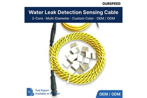 Water Leak Detection Sensing Cable 2-Core Leak Detection System Rope for Data Center OEM/ODM Custom Color