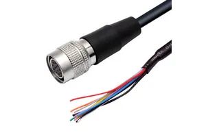 HR10A-10P-12S 12 Pin Female Shielded Copper Conductor Hirose High Frequency PVC Outer Insulation Black Trigger Line Cable