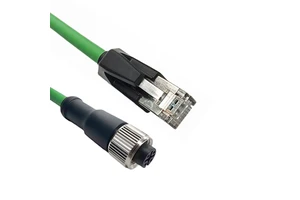 Hot Sale Industrial Aviation Ethernet M12 a CODE RJ45 Connector IP67 Rated CAT6E Copper Core Network Cable for Motorcycle