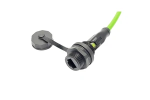 Network Extension Cable RJ45 Copper Contact IP67 Waterproof CAT5e CAT6 Straight-through Female Socket