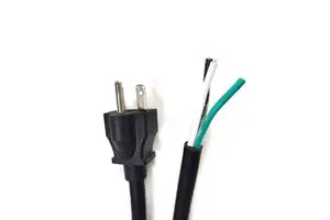 NEMA 5-20P to 2" ROJ & 1/4" Strip Power Cord 20A 125V Open Ended for Industrial Machinery Sump Pumps & Custom Wiring
