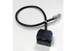 YBO Cat5e UTP 8P8C RJ45 Ethernet Adapter Cable 1 Male-to-2 Female 0.3M Network Expansion Patch Cord for Telecommunications