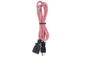 Linsheng 12FT 3 Prong Fabric Power Extension Cord With Flexible Cable Use In Office, Travel Or Home Braided Extension Cord With Locking