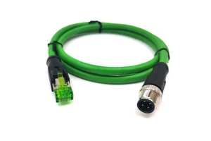 Industrial Ethernet Cable M12 4 Position D-coded Male to RJ45 Male Shielded Cable