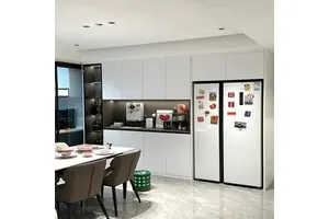 Quiet Luxury Modular Buffet Cabinet Seamless Embedded Refrigerator Custom Whole House Furniture for Modern Villa Dining