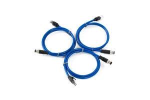 M12 8-Pin a Code SFTP Shielded PVC/PUR Jacket 26AWG CAT5E Industrial Ethernet Cable with RJ45 Plug