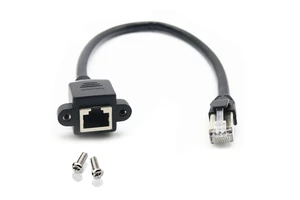 Custom Cat6 Cable Assembly, Rj45 Connector Cable Male Female,Extension Cable With Screw Panel Mount Wire Harness