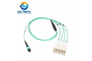MPO-LC Break-out Multimode OM3 OM2 12 Core Fiber Optic/Optical Fiber Wire Cable Fanout Patch Cord
