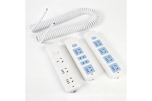 OEM & ODM Custom Coiled Power Strip Ac Power Cable Spiral Coiled Extension Cord for Equipment Supplies