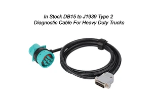 Professional DB15 to J1939 Type 2 9 Pin Diagnostic Cable SAE J1939 Protocol for Heavy Duty Trucks Buses & Construction Machinery