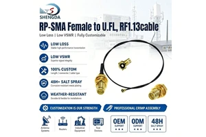 RF1.13 Coaxial Cable RP-SMA Female to U.FL MHF4 WiFi Antenna Extension Cable Bulkhead Mount Pigtail Cable WiFi Adapter
