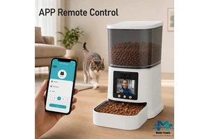 Portable 5L Automatic Pet Feeder Camera 150 Wide Angle Remote APP Control Dual-Power (Electric/Battery) Programmable Timer for