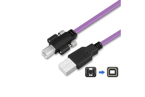 USB to Square Port Printing Cable 2.0 Male to Male High Flexible Drag Chain Industrial Camera Data Extension Cable with Lock