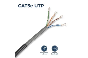 CAT5e UTP Network Lan Cable 0.52mm X 4P Pair Twist Cable Network Solid Copper 24AWG 100MHz Outdoor Waterproof LAN Network Cable