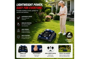 Portable Cordless Lawn Mower with Lightweight Design for Female and Senior Users Garden Weeds Trimming Tasks